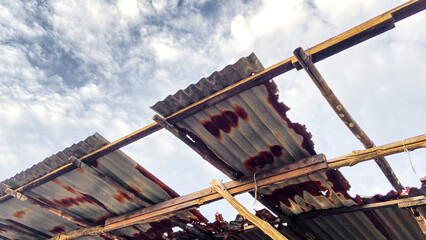 Broken rust galvanized roof