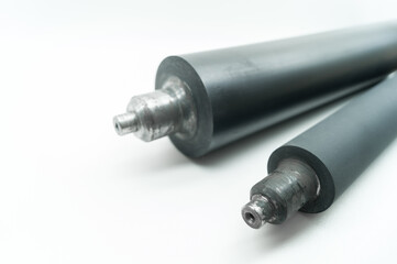 Used rubber-coated printing machine rollers to roll out the ink when printing on flexographic...