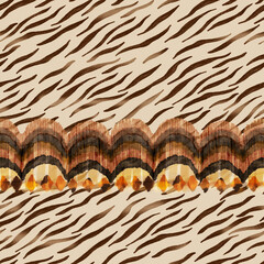 African motifs, Asian pattern, earth tones. Trendy pattern/ Collection - 504521959