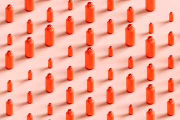 Set of 3d rendered gas tanks