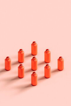 3d render of red gas bottles
