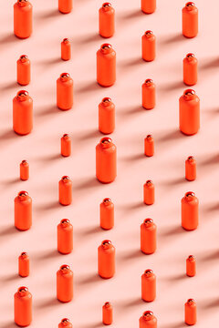 3d render of red gas bottles
