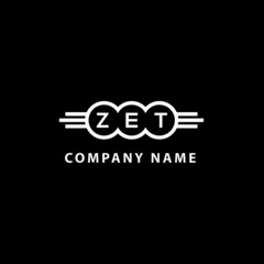 ZET letter logo design on black background. ZET  creative initials letter logo concept. ZET letter design. - obrazy, fototapety, plakaty
