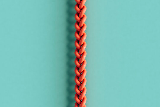 pink braid. 3d render with copy space