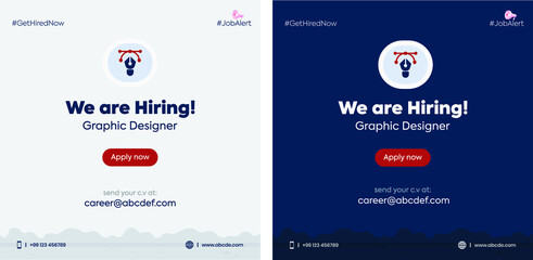 we are hiring. we are hiring graphic designer, announcement post. graphic designer job. pen tool. recruitment process. 