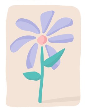 Purple flower spring illustration 
