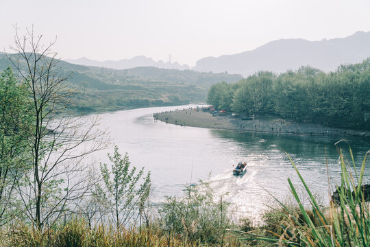 A river in the countryside in spring