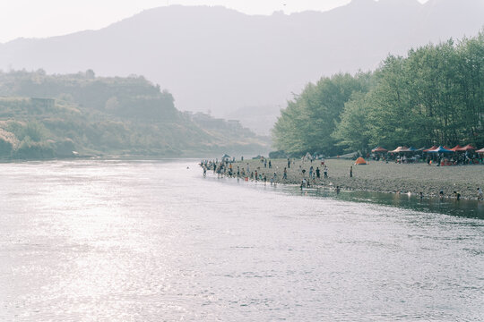 A river in the countryside in spring