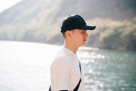 Man standing by the river