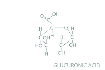 Glucuronic acid molecular skeletal chemical formula.	