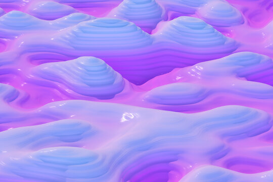 Blue and pink digital mountains