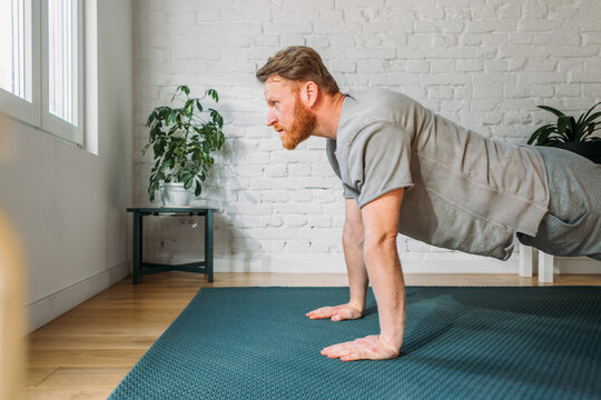 Man Exercising at Home