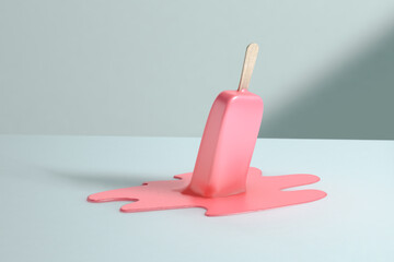 Melted strawberry ice cream