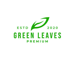 Fototapeta premium Green leaf ecology nature element logo icon template