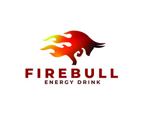 creative fire bull logo. Bull vector illustration logo