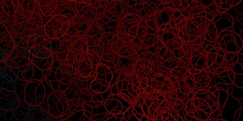Dark green, red vector background with random forms.