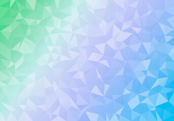 Fondo de low poly poligonal de color verde y azul.