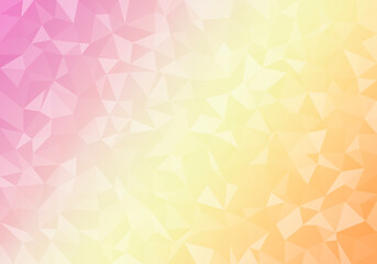Fondo de low poly poligonal de color amarillo naranja y rosa. 