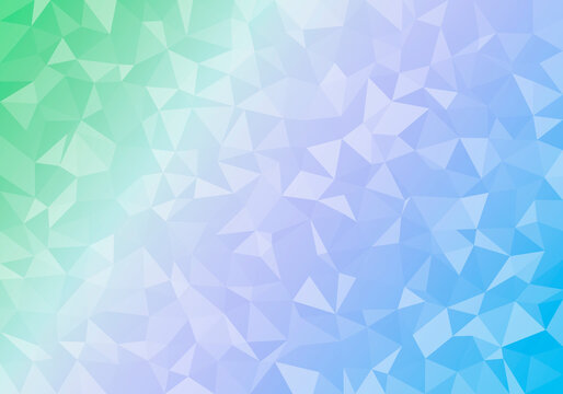 Fondo de low poly poligonal de color verde y azul.