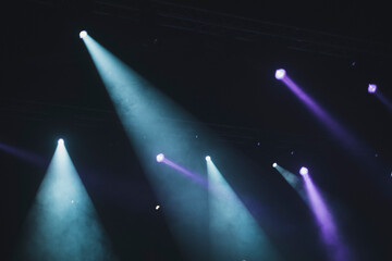 concert lights with smoke