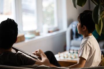 Child listening to music