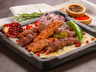 Caucasisian traditional mix grilled meat