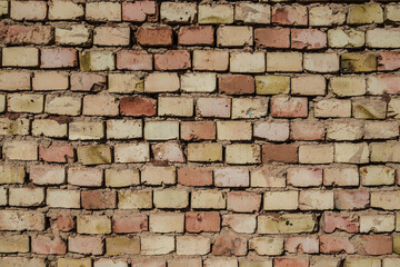 Wall made of old bricks as a beautiful background