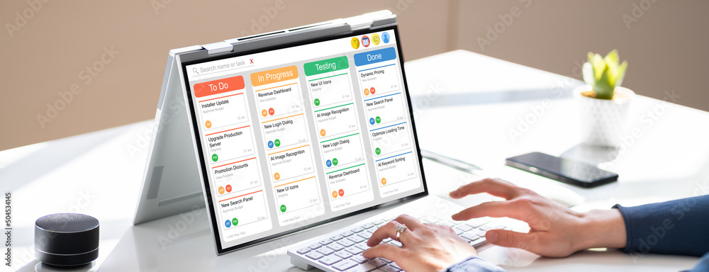 Poster kanban project schedule management software app