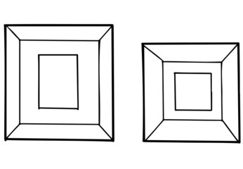 フレーム（額）の線画イラスト