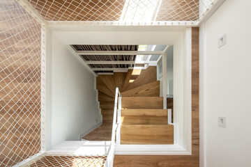 Two-level flat in modern style with stylish staircase