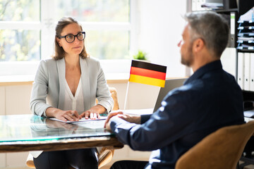 German Immigration Application And Visa Interview - obrazy, fototapety, plakaty