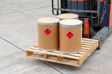 Flammable liquid symbol on the chemical tank