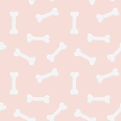 Dog Bone Seamless pattern on pink background.