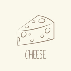 Cheese vector. Cheese logo design. doodle cheese symbol.