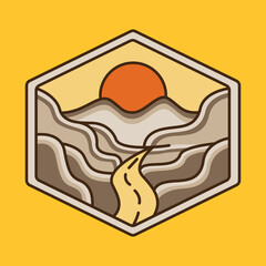 Sunrise on the top mountain graphic illustration vector art t-shirt design