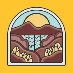 Sunrise on the top mountain graphic illustration vector art t-shirt design