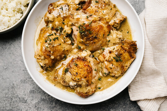 Chicken Thighs with 40 cloves of garlic