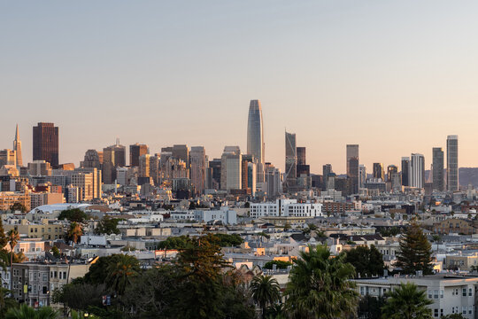 Beautiful view at high-rise buildings of San Francisco