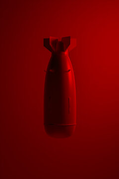 Bomb on red background