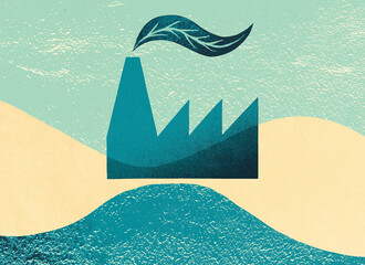 Green industry symbol in nature