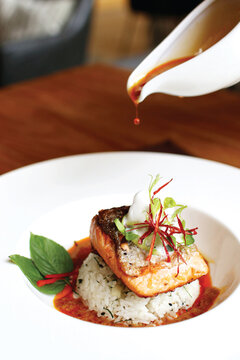salmon panang curry
