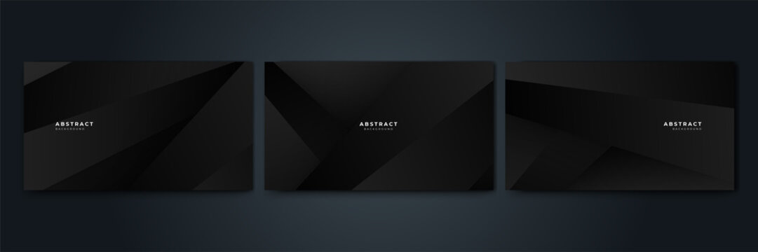 Set of Elegant gradient Abstract dark grey design background