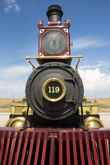 Lokomotive aus dem 19.Jahrundert.
Die Lok war beteiligt an der Transkontinentalen Ost West Verbindung 1869 in Amerika. - obrazy, fototapety, plakaty