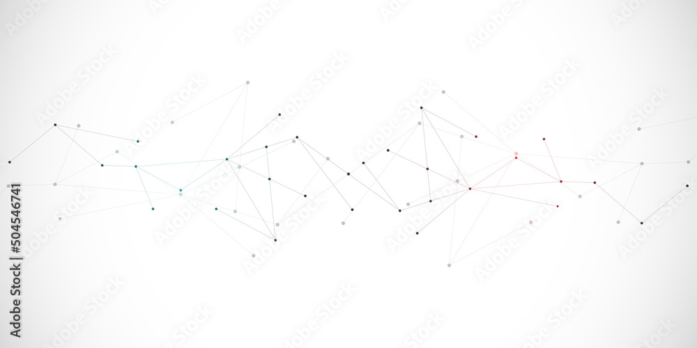 Poster abstract background and geometric pattern with connecting the dots and lines. networking concept, in
