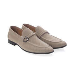 Stylish elegant trendy designer fashionable summer spring 2022 eco leather men's loafers shoes isolated