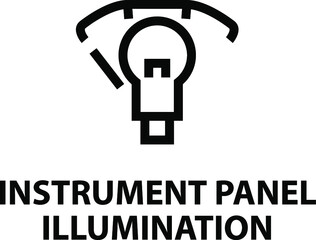 Vector isolated car dashboard icon with description