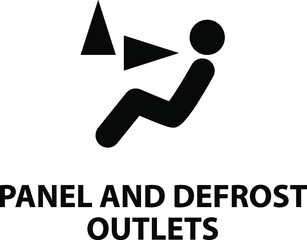 Vector isolated car dashboard icon with description