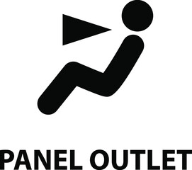 Vector isolated car dashboard icon with description