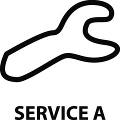 Vector isolated car dashboard icon with description