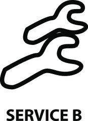 Vector isolated car dashboard icon with description